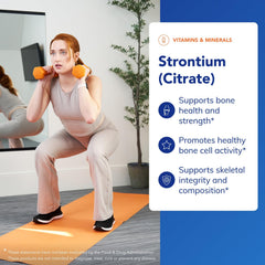 Supplement facts panel for Strontium (Citrate) 90 capsules