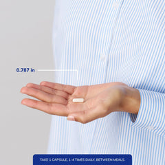 Taurine 500 mg capsules and bottle on white background