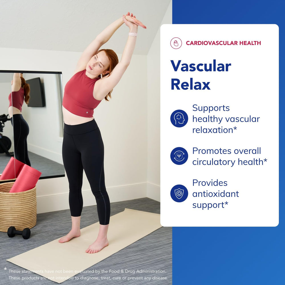 Vascular Relax capsules arranged in a row