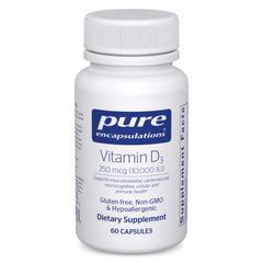Pure Encapsulations Vitamin D3 250 mcg bottle label