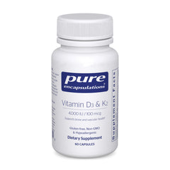 Pure Encapsulations Vitamin D3 & K2 bottle front view emphasizing bone support