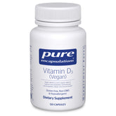 Front view of Pure Encapsulations Vitamin D3 Vegan bottle with label