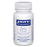 Bottle of Pure Encapsulations Zinc citrate with label