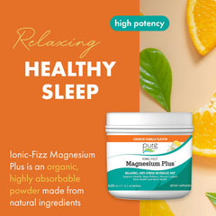 Ionic Fizz Magnesium Plus packaging and jar with label