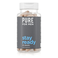 Front packaging of Pure for Men Stay Ready Fiber