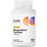 Bottle of Pure Formulas Magnesium Taurate 400mg 120 tablets