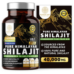 Front view of Pure Himalayan Shilajit 40,000MG bottle