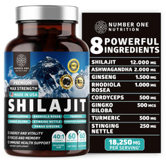 Pure Himalayan Shilajit 60 capsules bottle