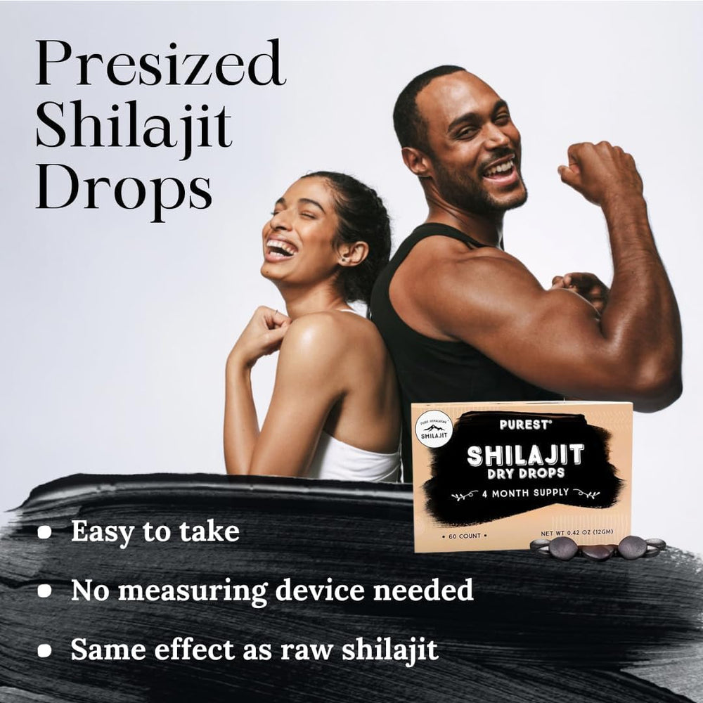 Close-up of Himalayan Shilajit Dry Drops droplets