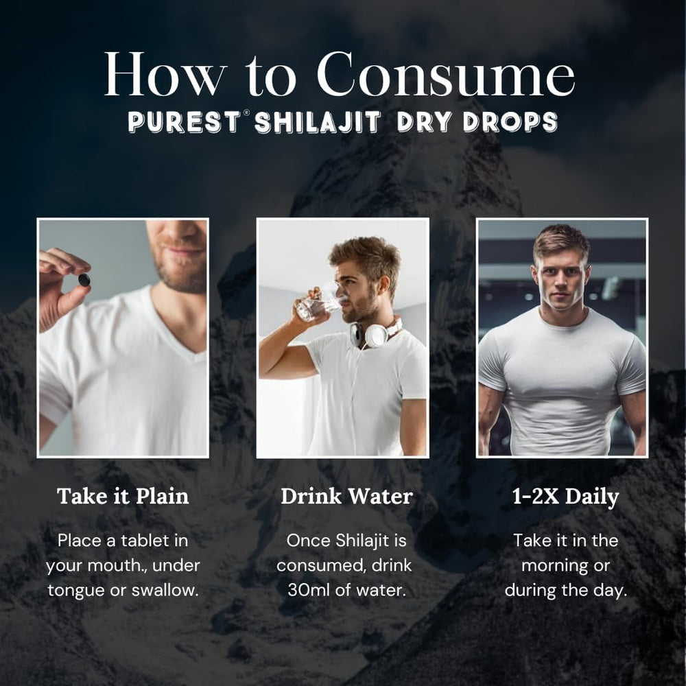 Vacuum-sealed packaging of Pure Himalayan Shilajit Dry Drops