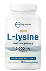 Front view of Pure L-Lysine 2000mg 300 veggie capsules