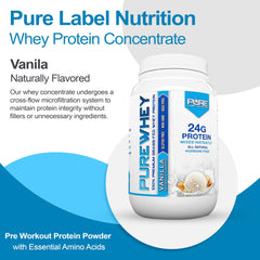Prepared vanilla whey protein shake for pre or post-workout