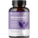 Pure Magnesium Glycinate bottle with 180 capsules on a clean background