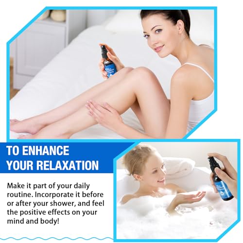 Spraying magnesium oil onto skin on ankle