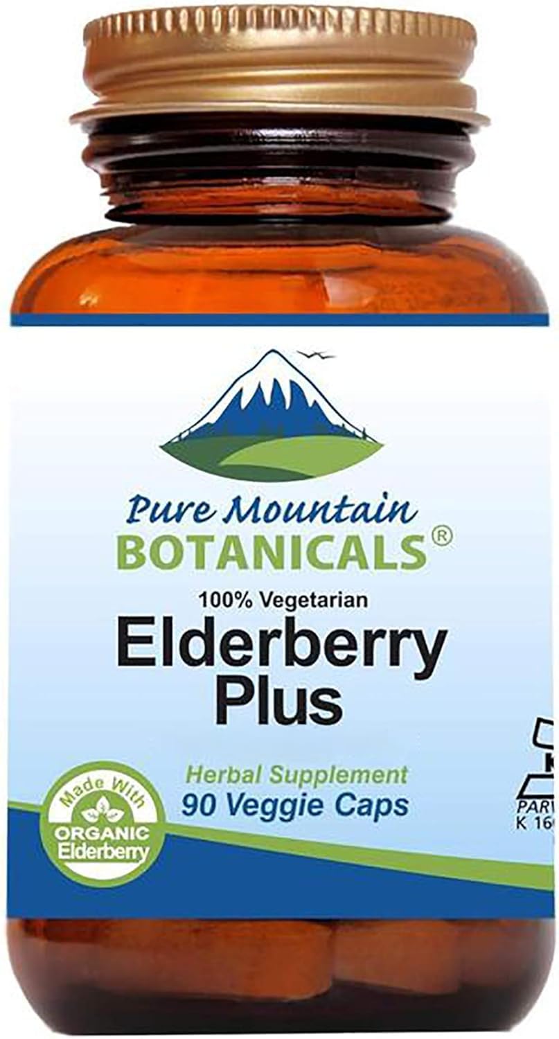 Pure Mountain Botanicals Elderberry supplement bottle front