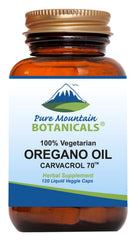 Pure Mountain Botanicals Wild Oregano Oil Capsules - 120 Vegan Caps (510mg Mediterranean Oregano Oil)