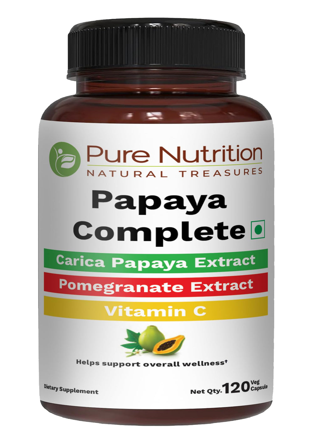 Pure Nutrition Papaya Complete bottle 120 capsules