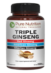 Pure Nutrition Triple Ginseng 650mg bottle – front view