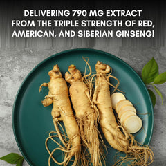 Supplement facts panel for Pure Nutrition Triple Ginseng 650mg