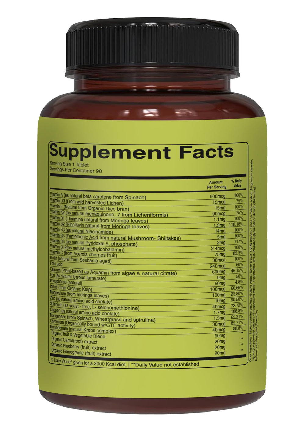 Vitamins and minerals from natural plant sources