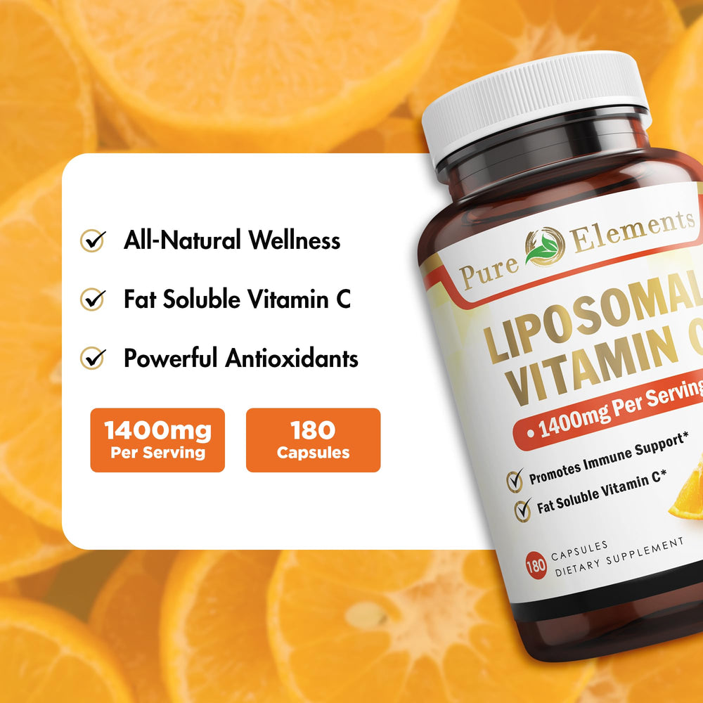 Vitamin C liposomal supplement bottle label
