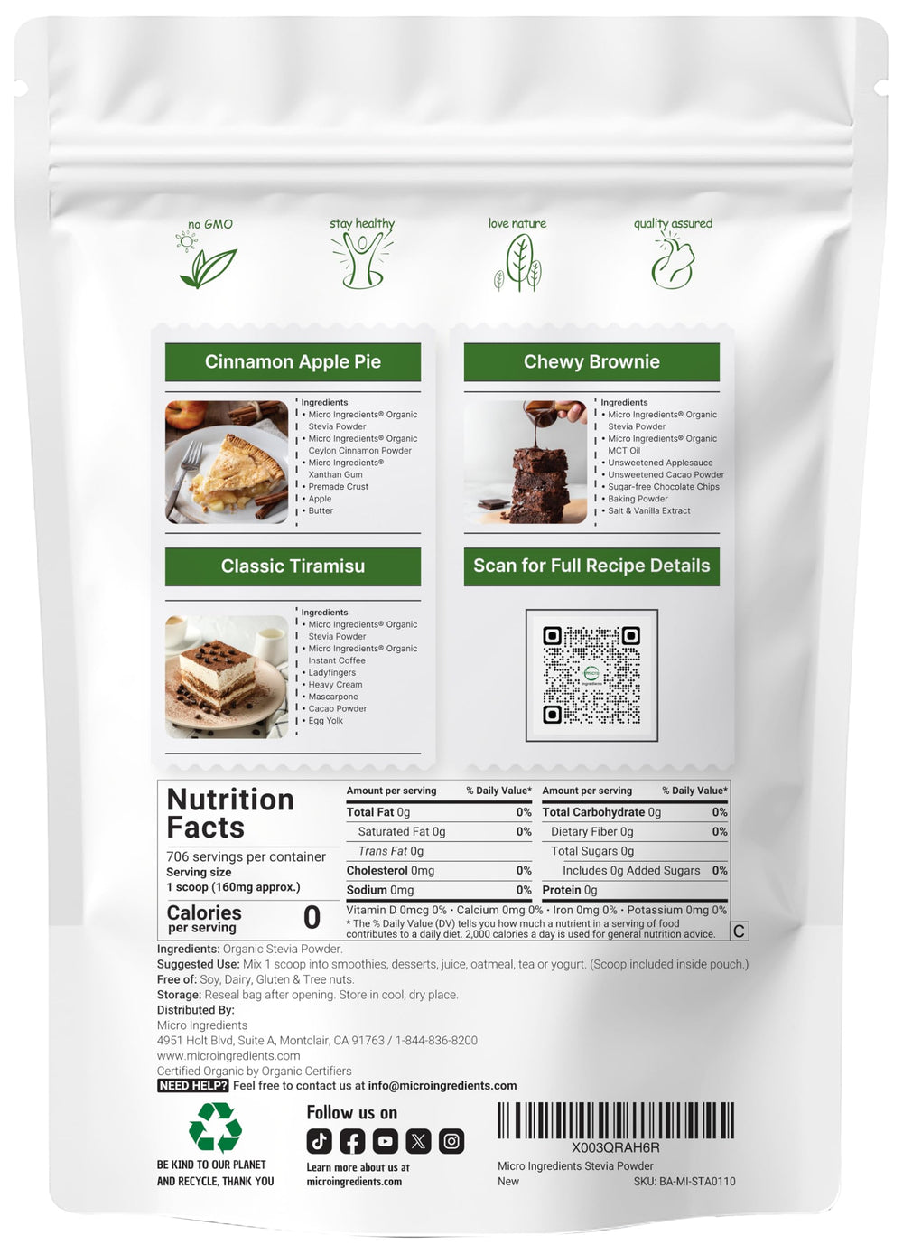 Stevia Green Leaf Extract Reb-A powder close-up