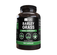 Front view of Pure Original Barley Grass capsules (365-count)