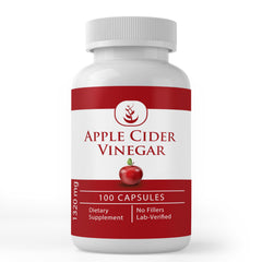 Bottle of Pure Original Apple Cider Vinegar Capsules with label