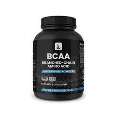 Front view of PURE ORIGINAL INGREDIENTS BCAA Powder 3 lb tub, unflavored