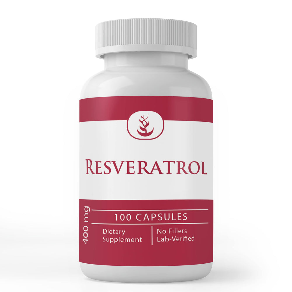 Resveratrol capsules showing pure single-ingredient formulation
