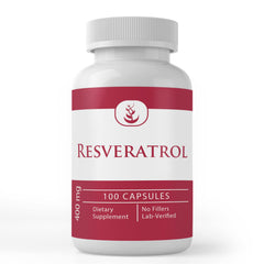 Resveratrol capsules showing pure single-ingredient formulation