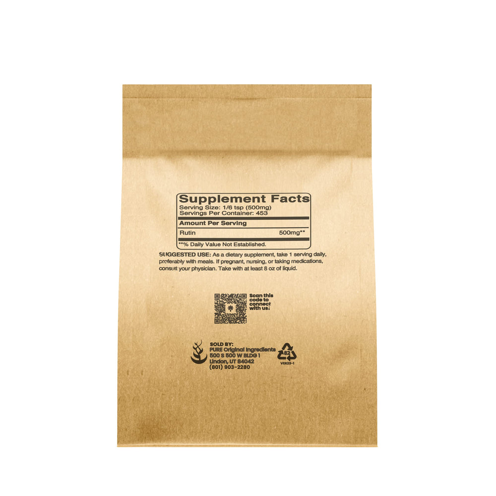 Close-up of rutin powder showing its fine texture