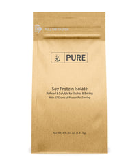 PURE ORIGINAL INGREDIENTS Soy Protein Isolate bag front, ideal for clean shakes.