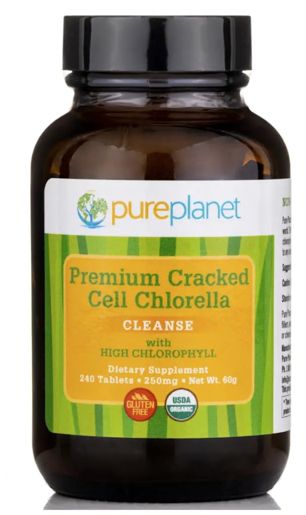 Pure Planet Cracked Cell Chlorella Organic bottle - front view