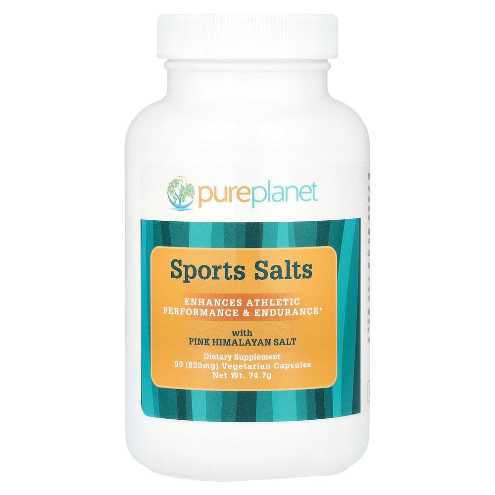 Bottle containing PURE PLANET Sports Salts capsules