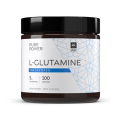 Front view of Pure Power L-Glutamine 500 g jar