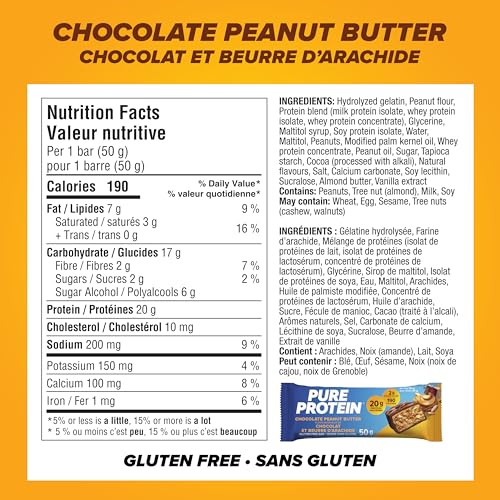 Pure Protein bars resealable packaging keeps snacks fresh on the go.