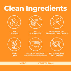 Nutrition facts label for Tangerine Twist Pureboost