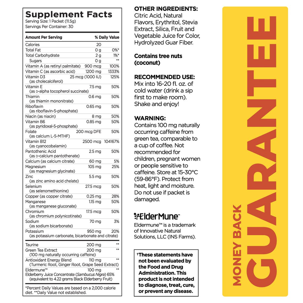 Immune support with Vitamin A, Vitamin D, zinc and electrolytes
