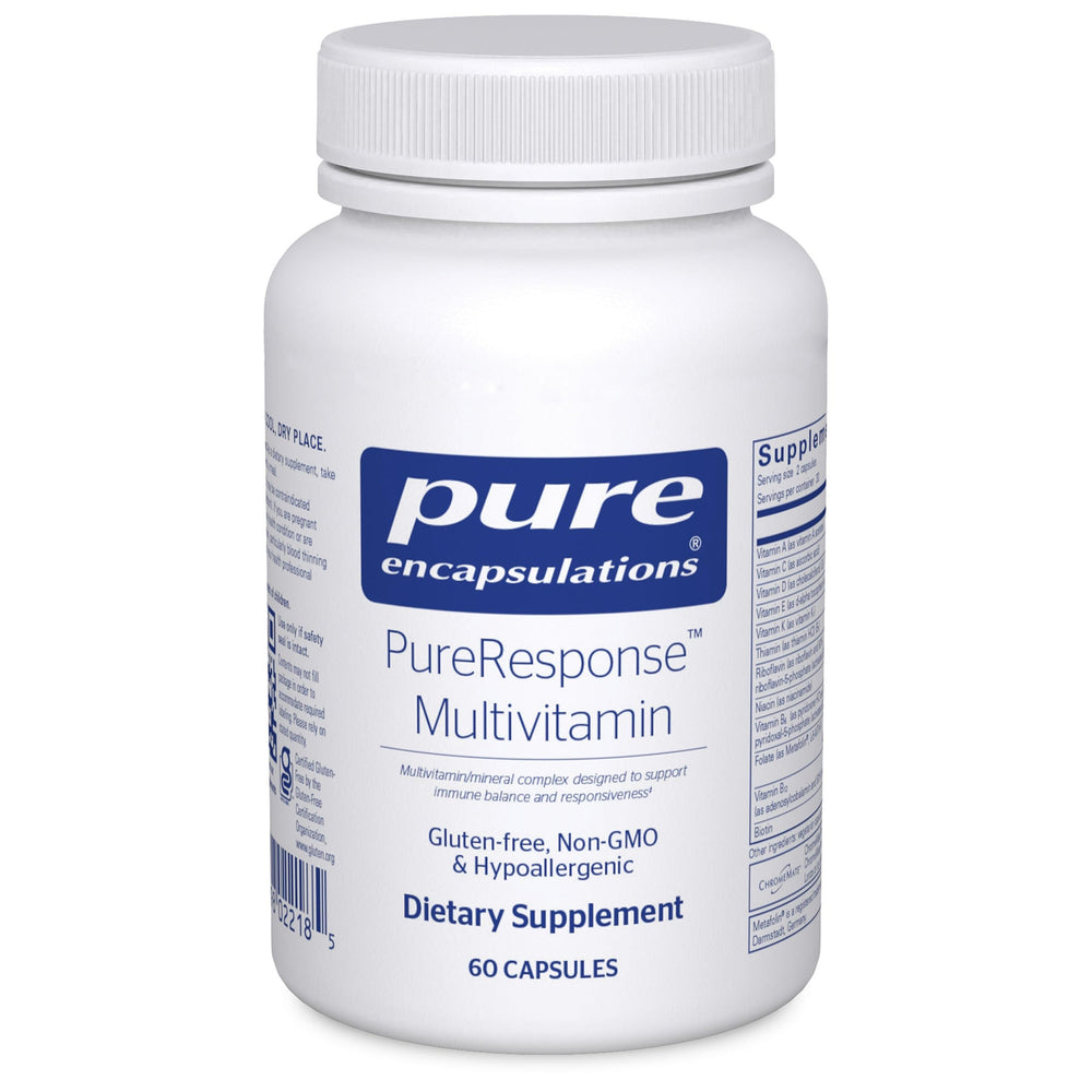 Pure Encapsulations PureResponse Multivitamin bottle, 60 capsules on white background