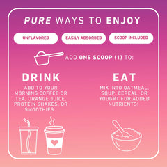 10.7oz bottle of PUREFINITY collagen peptides