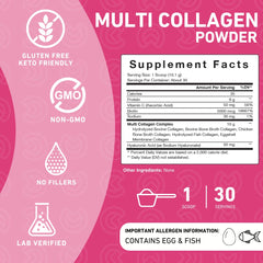 Unflavored collagen peptides powder for versatile use