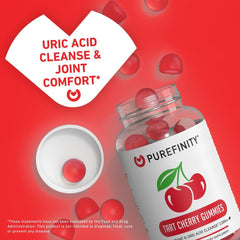 Front view of PUREFINITY Tart Cherry Gummies bottle