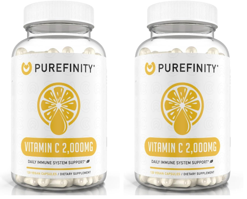 Hero image: PUREFINITY Vitamin C 2000mg capsules pack of 2 (120 capsules total)