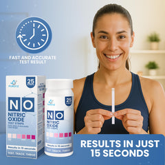 PUREFIZ Nitric Oxide Test on-the-go usage in a compact setup for portable testing.