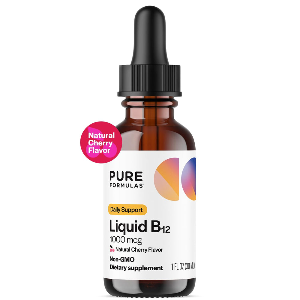 PureFormulas Liquid B12 1000 mcg Cherry Flavor 1 oz bottle