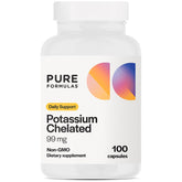 PureFormulas Potassium 99 mg chelated supplement bottle