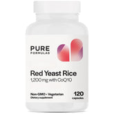 Bottle of PureFormulas Red Yeast Rice with CoQ10 100mg 1200mg strength