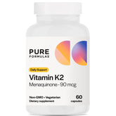 Bottle label showing Vitamin K2 MK7 90 mcg