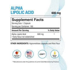 Alpha Lipoic Acid 600mg capsules